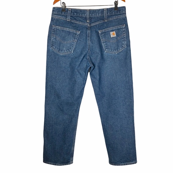 Carhartt Mens Flame Resistant Utility Denim Jeans Relaxed Fit 35 x 30 - Picture 3 of 16